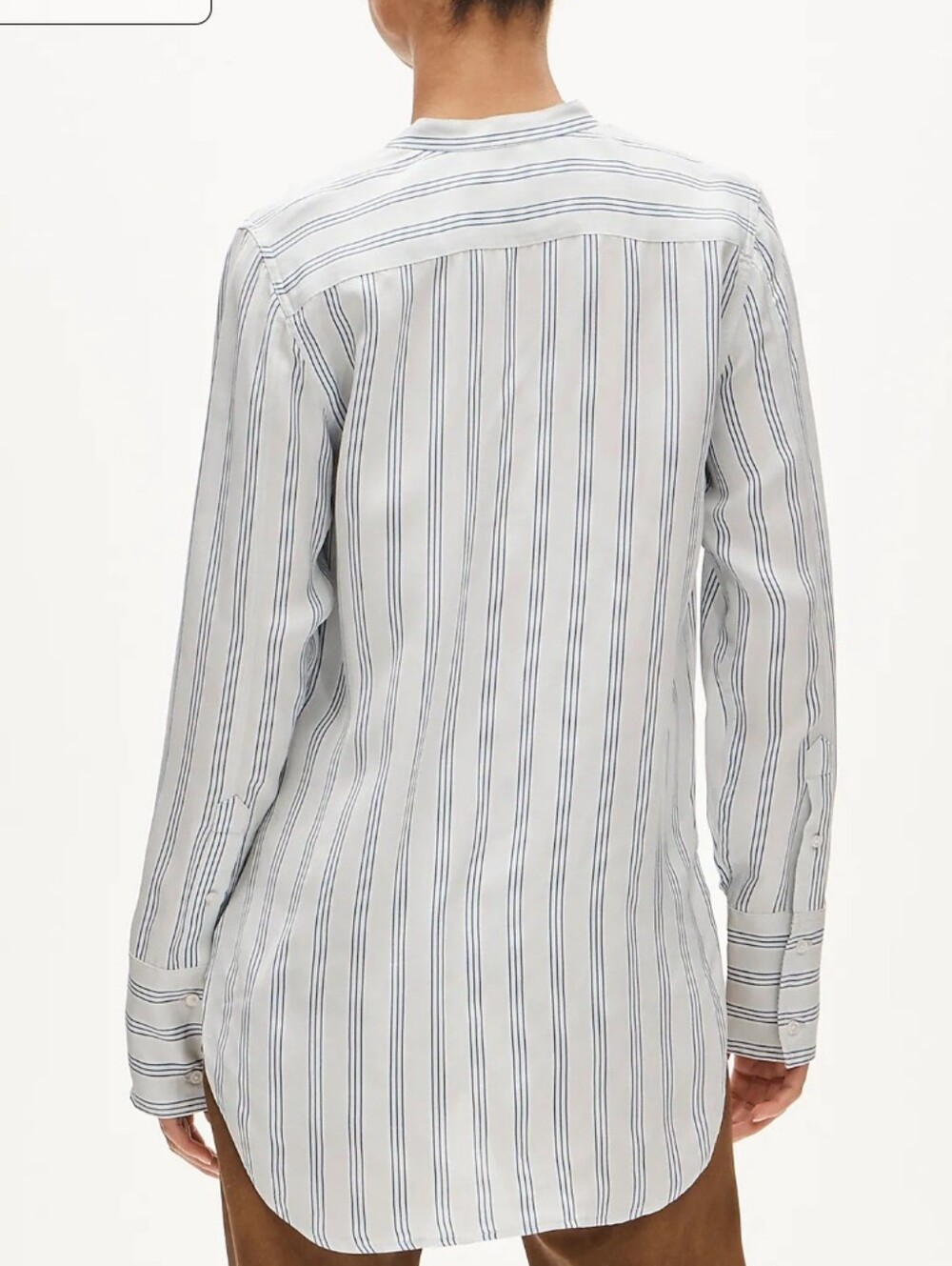 J Crew Tuxedo-bib button-up shirt in striped cotton poplin CT079 NWT Size S - Picture 3 of 8